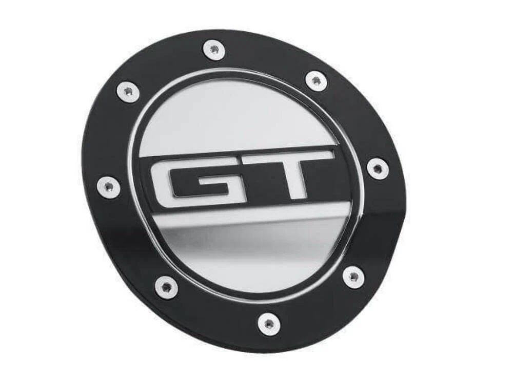 Fuel Door Black W_Silver Accents fits Ford Mustang 15-21 Drake -FR3Z-6640526-GB